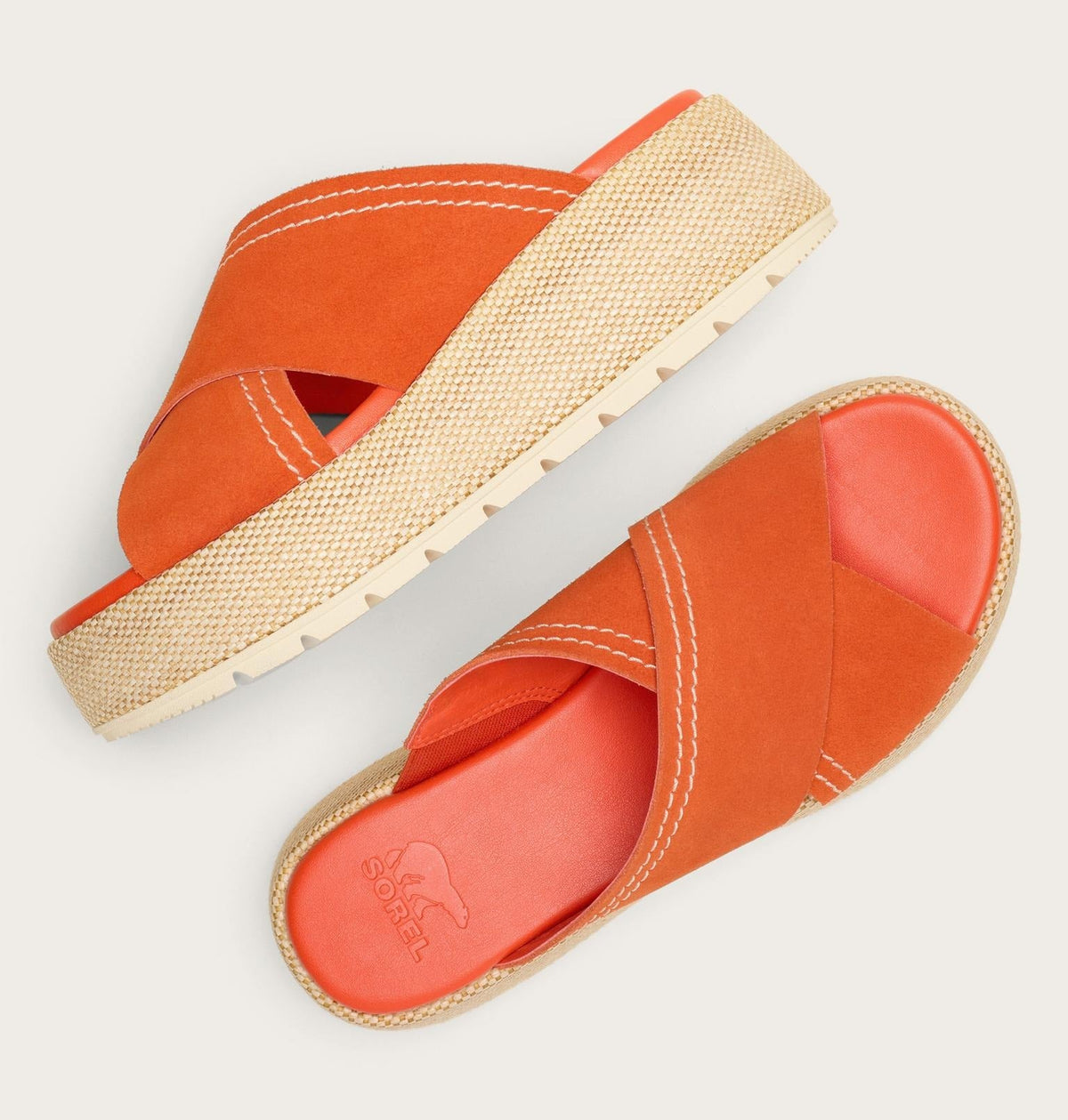 Sunpeak™ Platform Slide Women's Sandal - Crimson Fire, Honey White