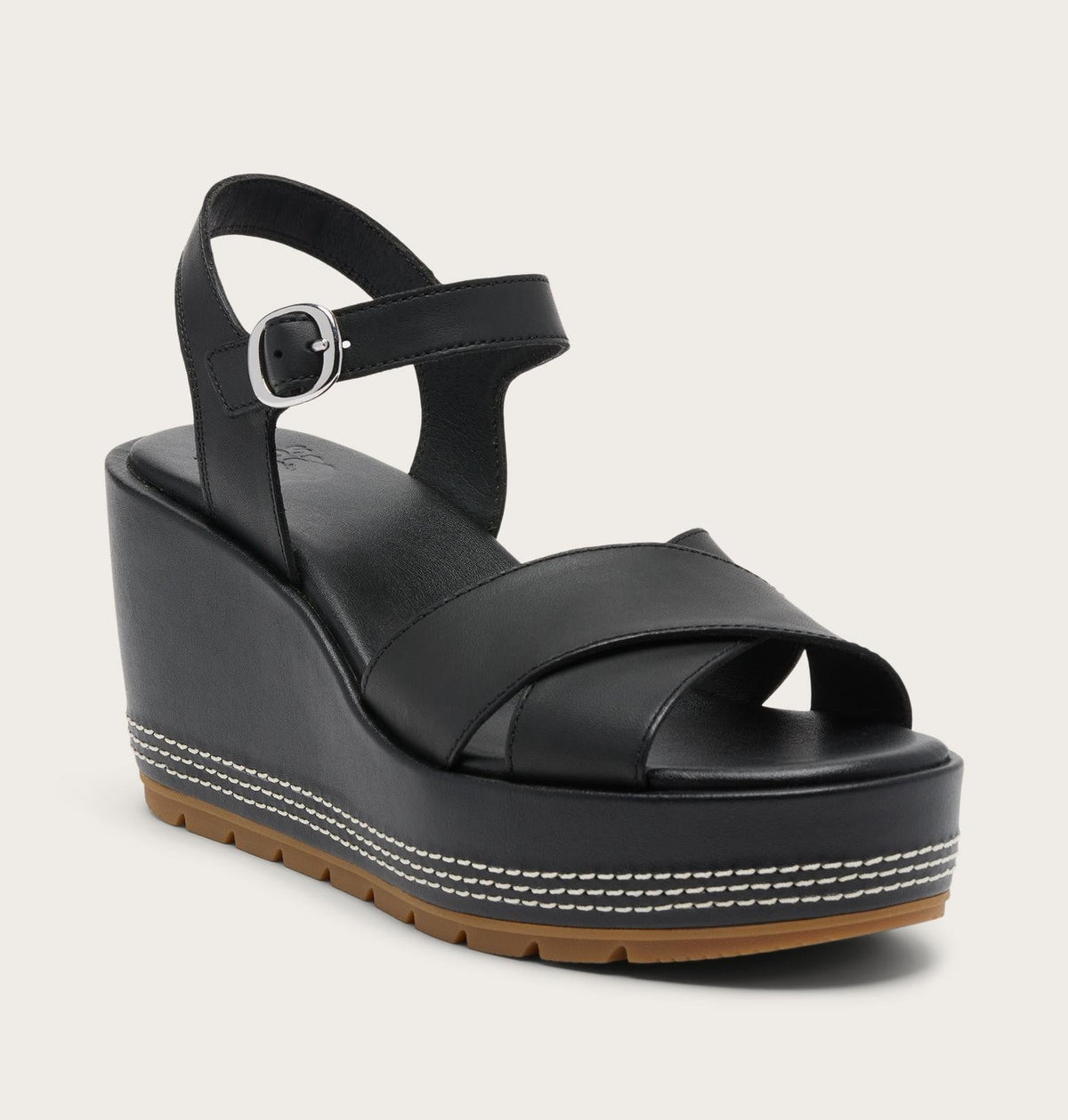 Sunpeak™ Wedge Ankle Strap Women's Sandal - Black, Gum 2