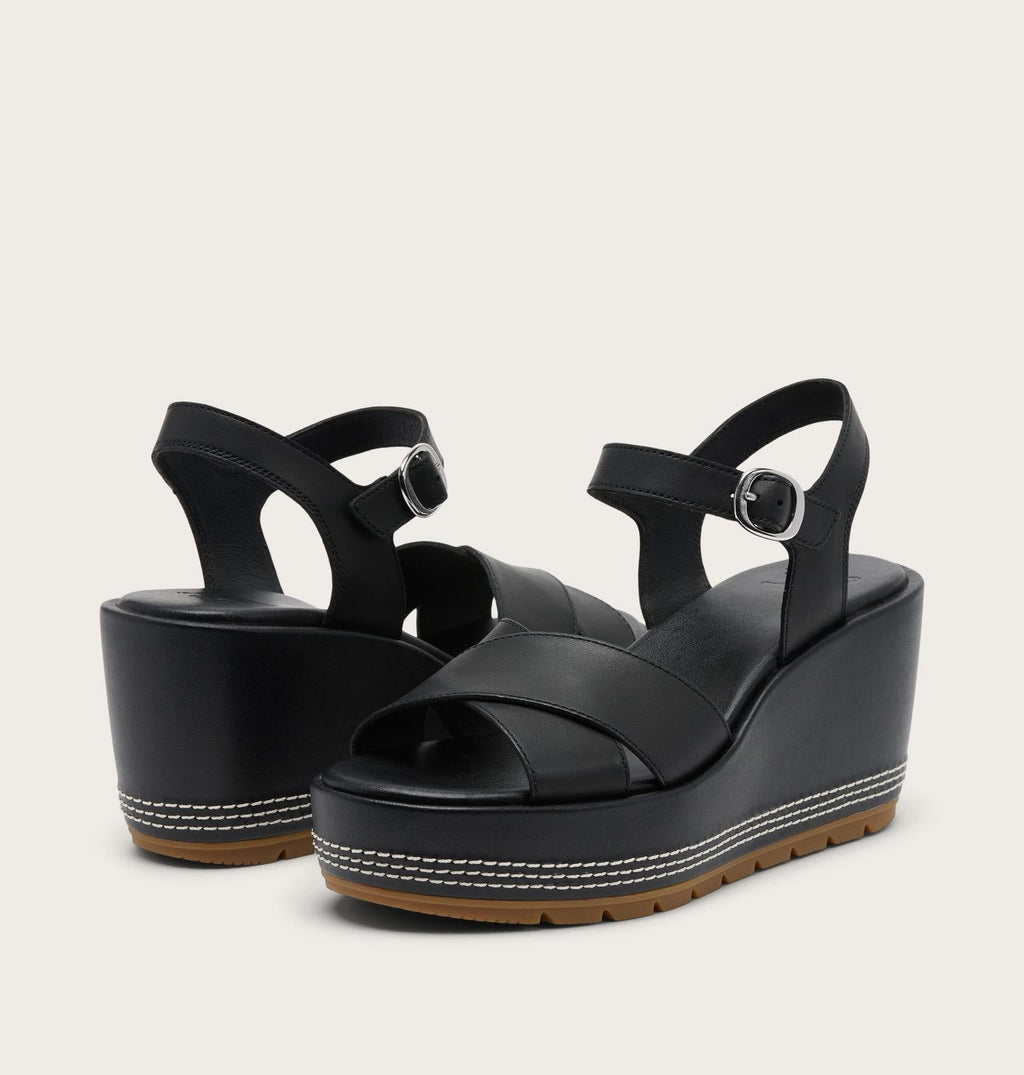 Sunpeak™ Wedge Ankle Strap Women's Sandal - Black, Gum 2