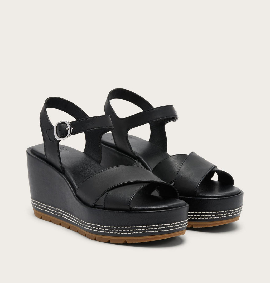 Sunpeak™ Wedge Ankle Strap Women's Sandal - Black, Gum 2
