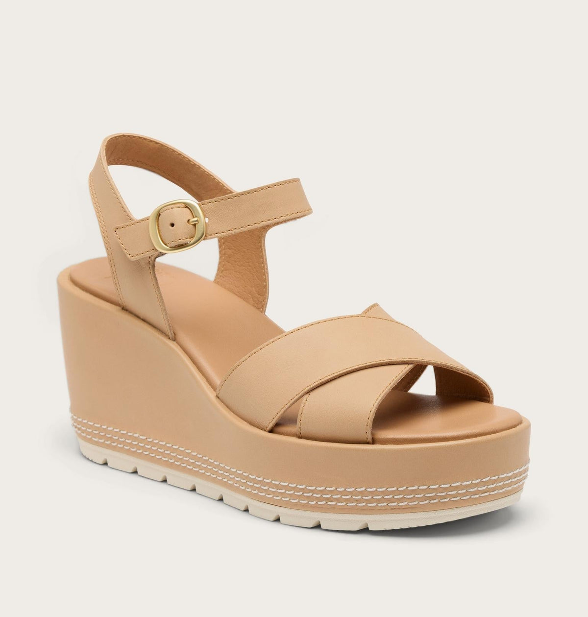 Sunpeak™ Wedge Ankle Strap Women's Sandal - Honest Beige, Chalk