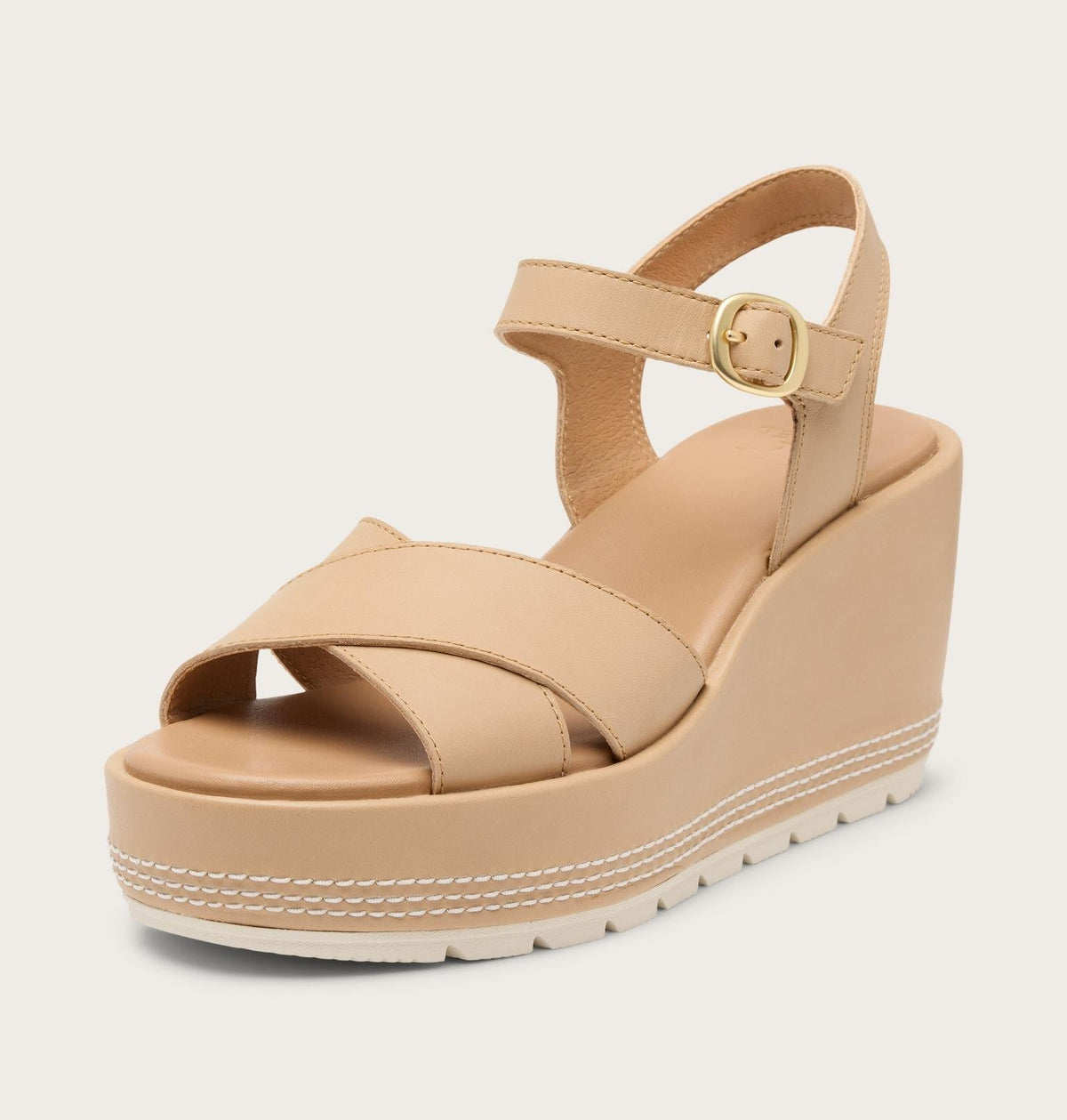 Sunpeak™ Wedge Ankle Strap Women's Sandal - Honest Beige, Chalk