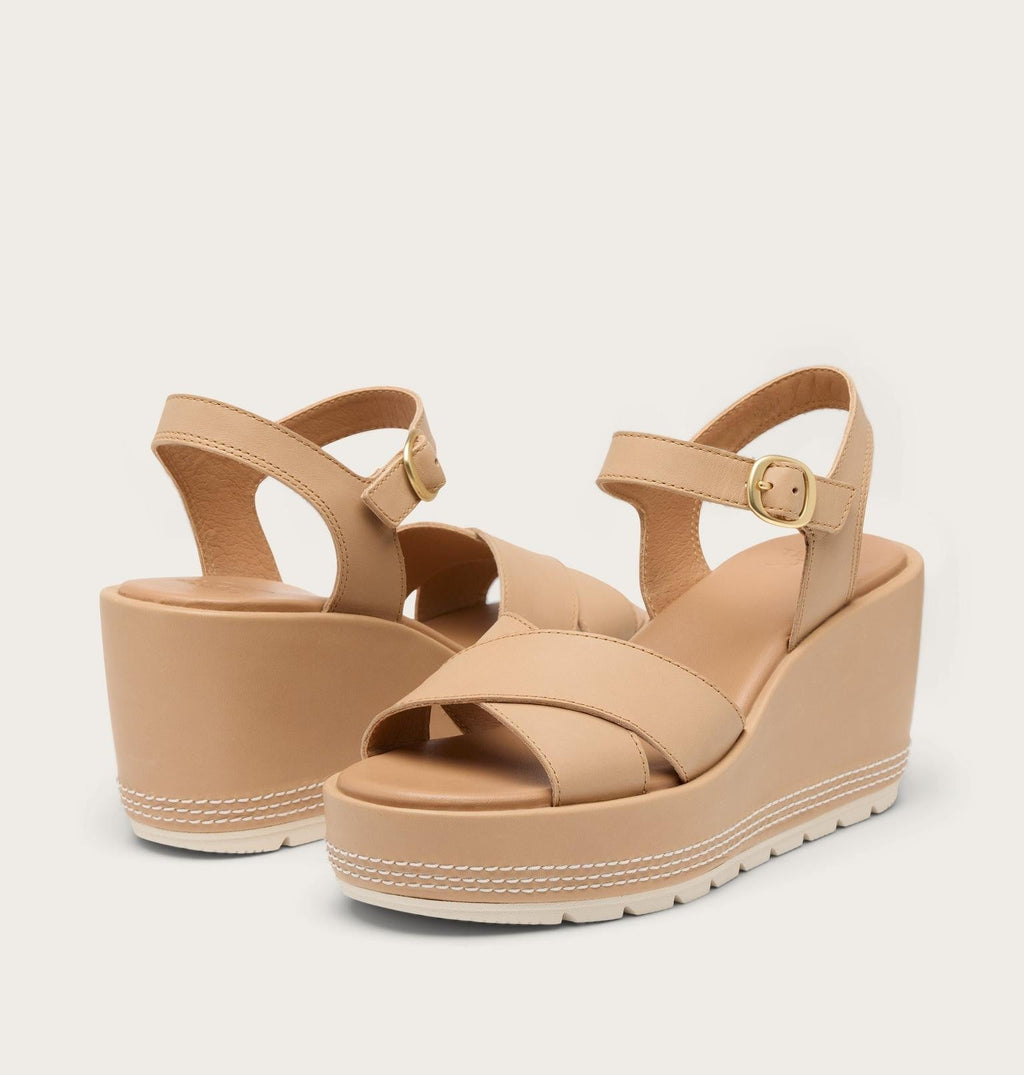 Sunpeak™ Wedge Ankle Strap Women's Sandal - Honest Beige, Chalk