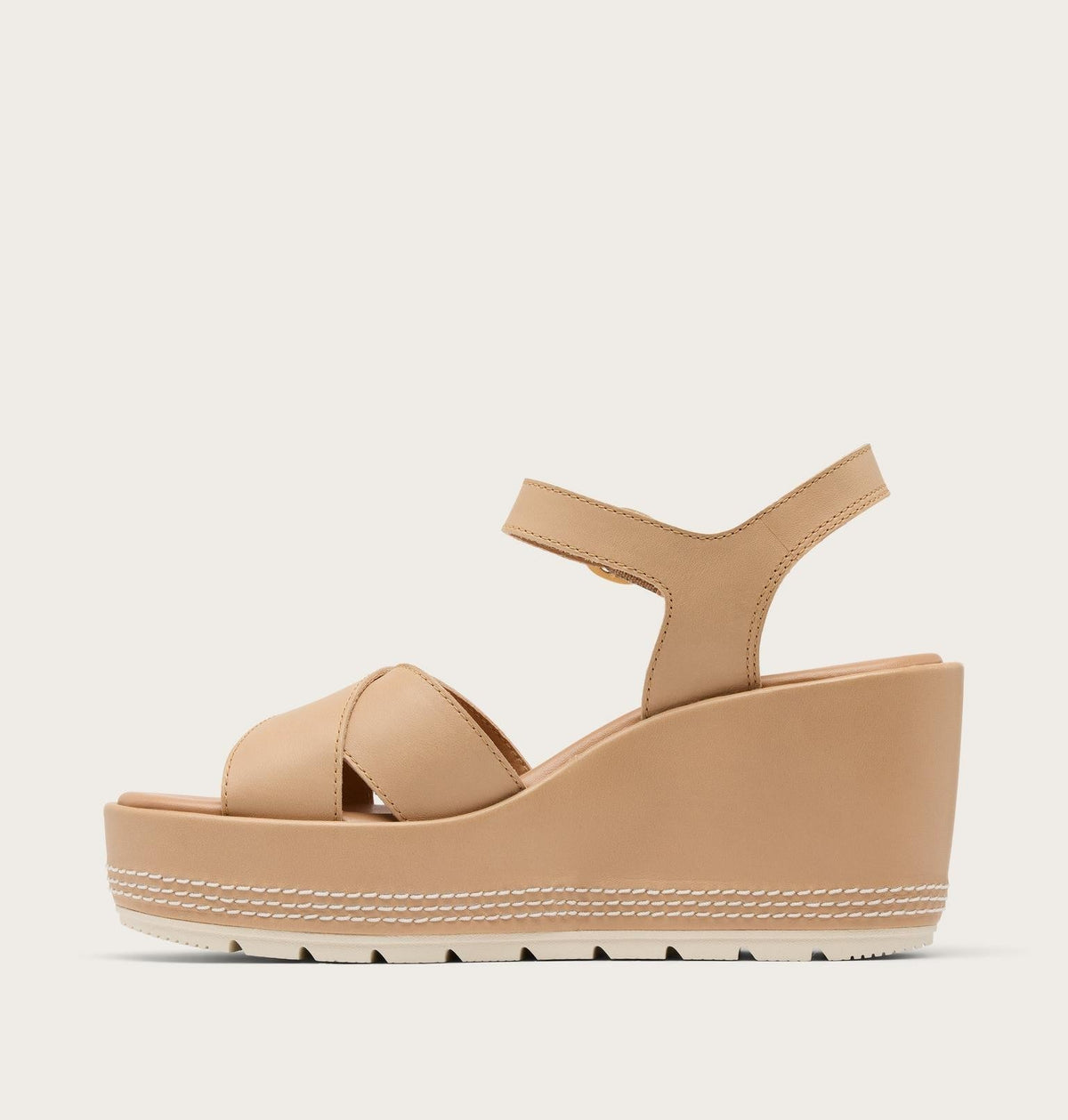 Sunpeak™ Wedge Ankle Strap Women's Sandal - Honest Beige, Chalk