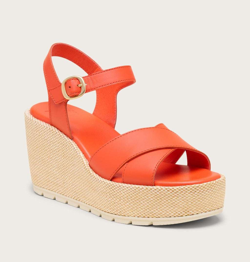 Sunpeak™ Wedge Ankle Strap Women's Sandal - Crimson Fire, Chalk
