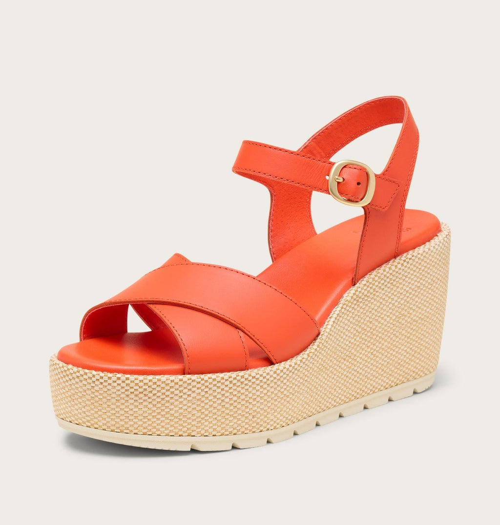 Sunpeak™ Wedge Ankle Strap Women's Sandal - Crimson Fire, Chalk