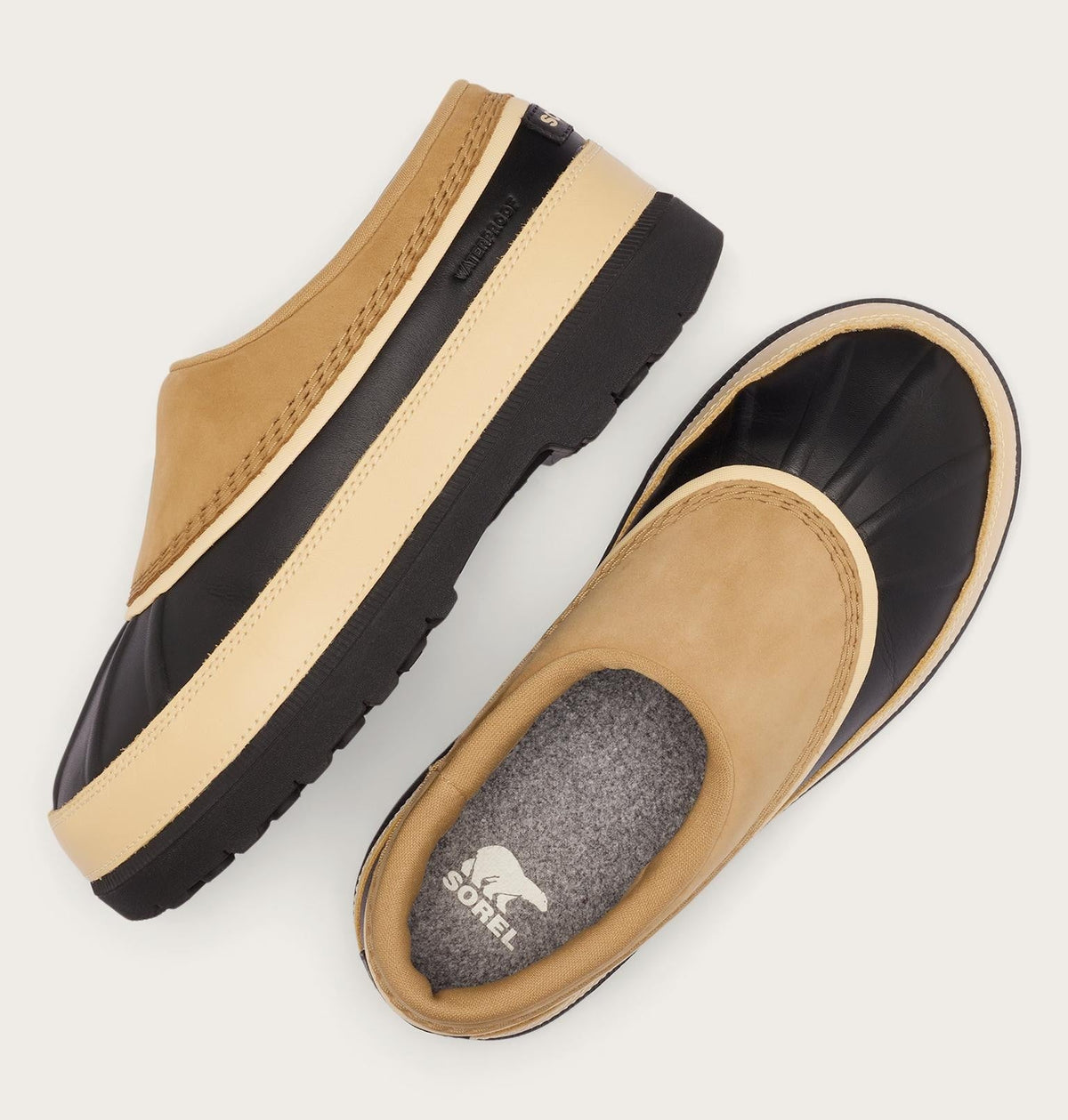 Ambler™ Waterproof Men's Clog - Caribou Buff, Black