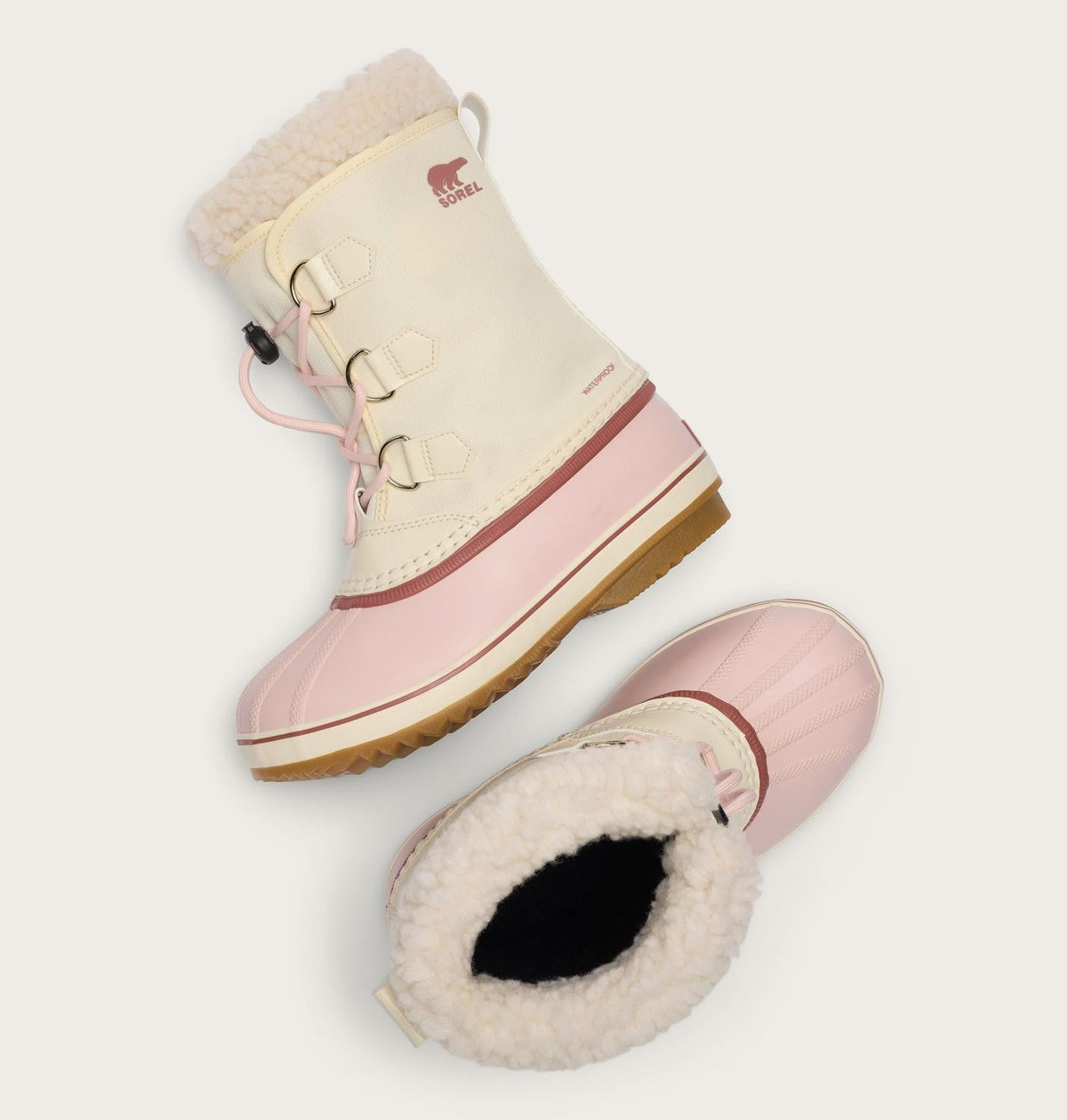 Big Kids Yoot PAC™ Nylon Winter Boot - Snow, Pink Salt
