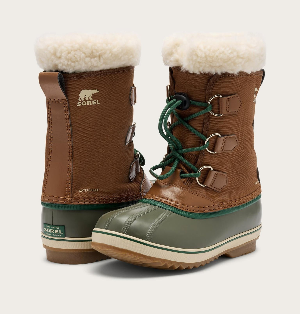 Big Kids Yoot PAC™ Nylon Winter Boot - Velvet Tan, Stone Green