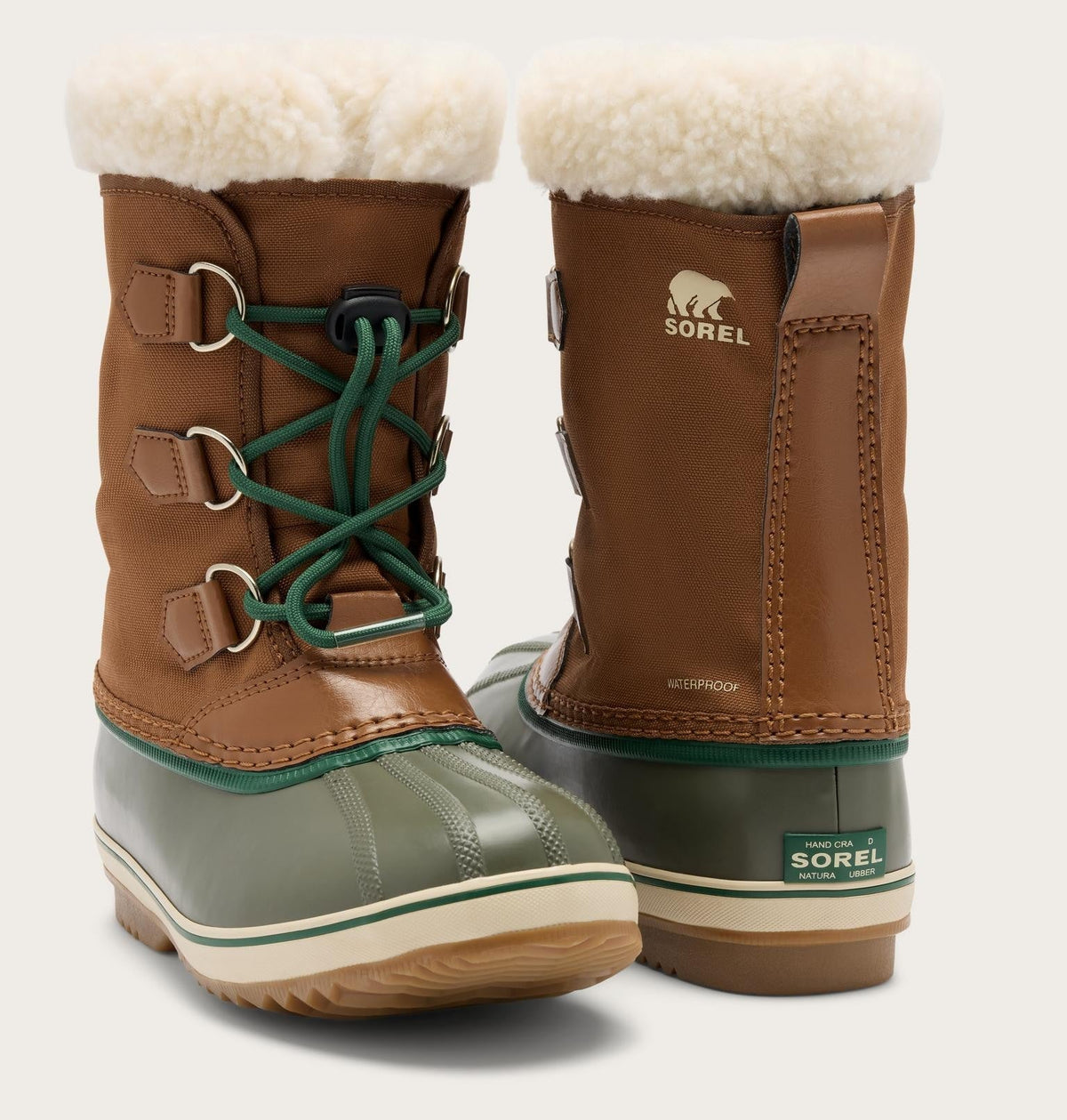 Big Kids Yoot PAC™ Nylon Winter Boot - Velvet Tan, Stone Green