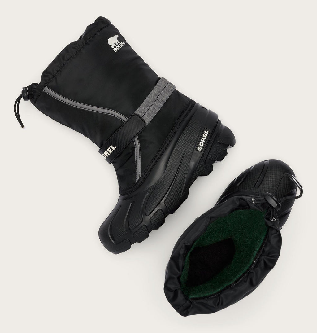 Big Kids Flurry™ Winter Boot - Black, Sea Salt