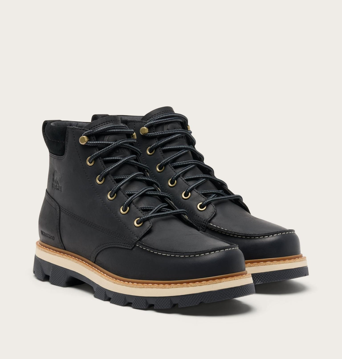 Lark-47™ Moc Toe Men's Waterproof Boot - Black, Bleached Ceramic