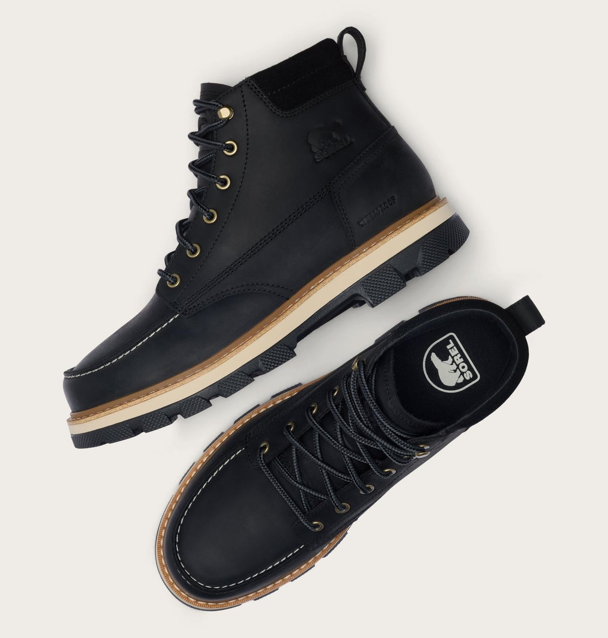 Lark-47™ Moc Toe Men's Waterproof Boot - Black, Bleached Ceramic