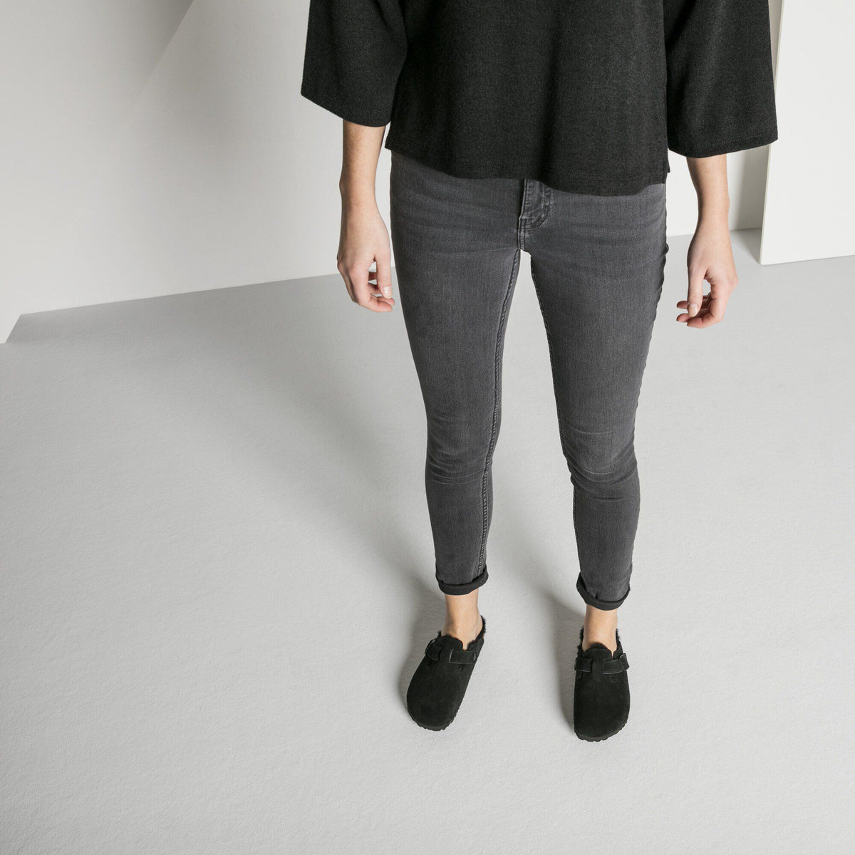 Boston Shearling Suede Leather - Black