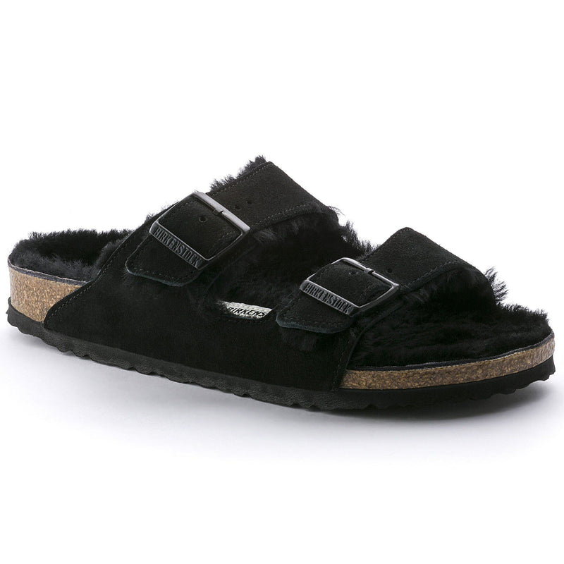 Arizona Shearling Suede Leather/Fur - Black