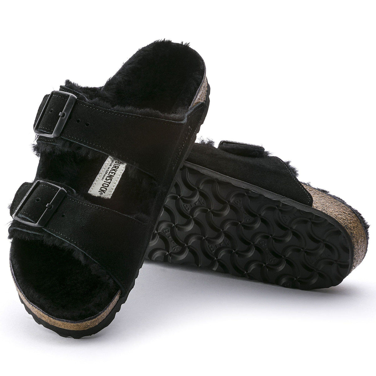 Arizona Shearling Suede Leather/Fur - Black