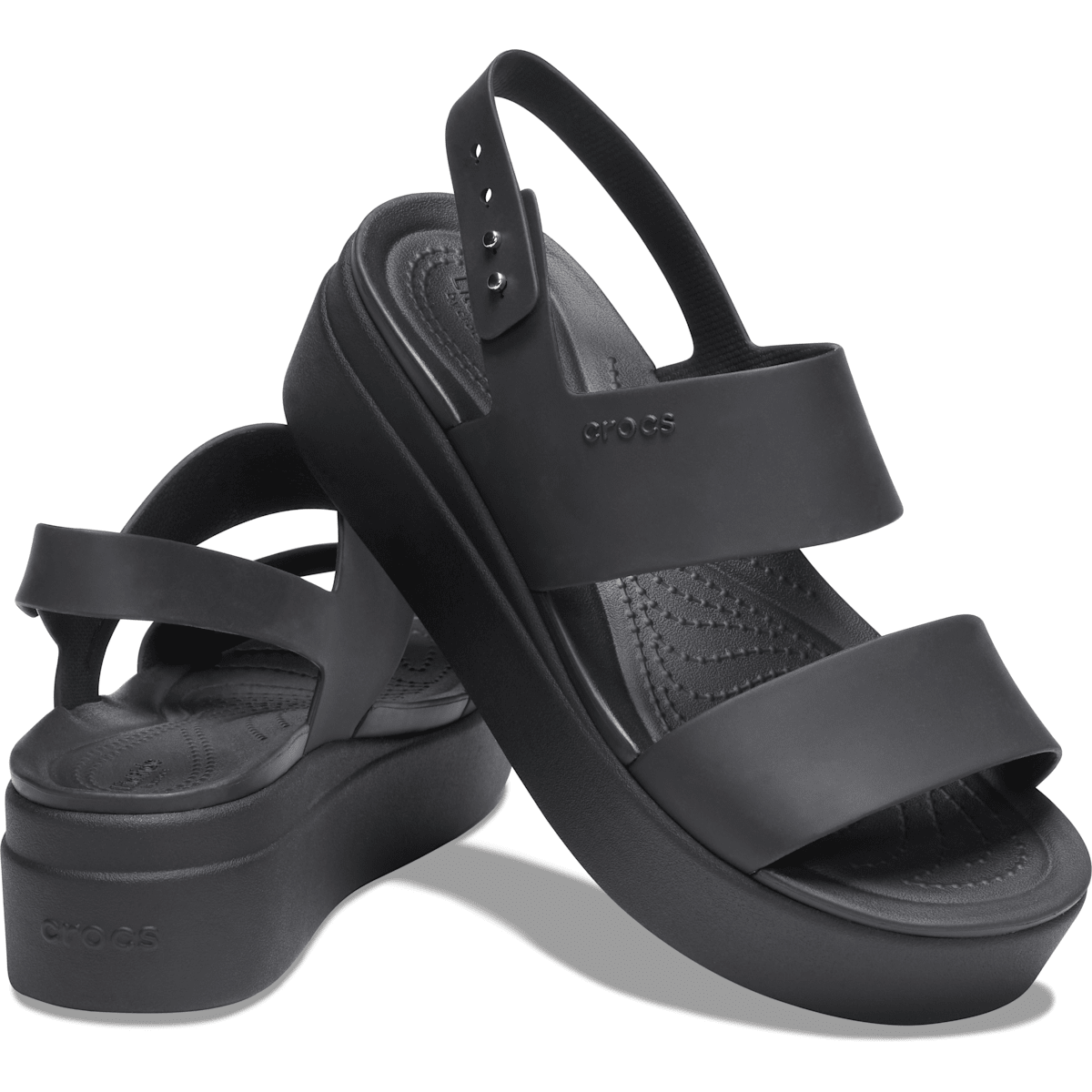 Brooklyn Low Wedge Sandal - Black / Black