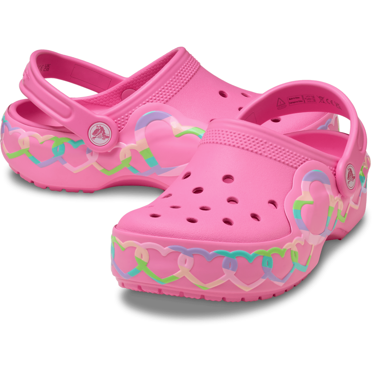 Kids' Classic Heart Lights Clog - Pink Lemonade