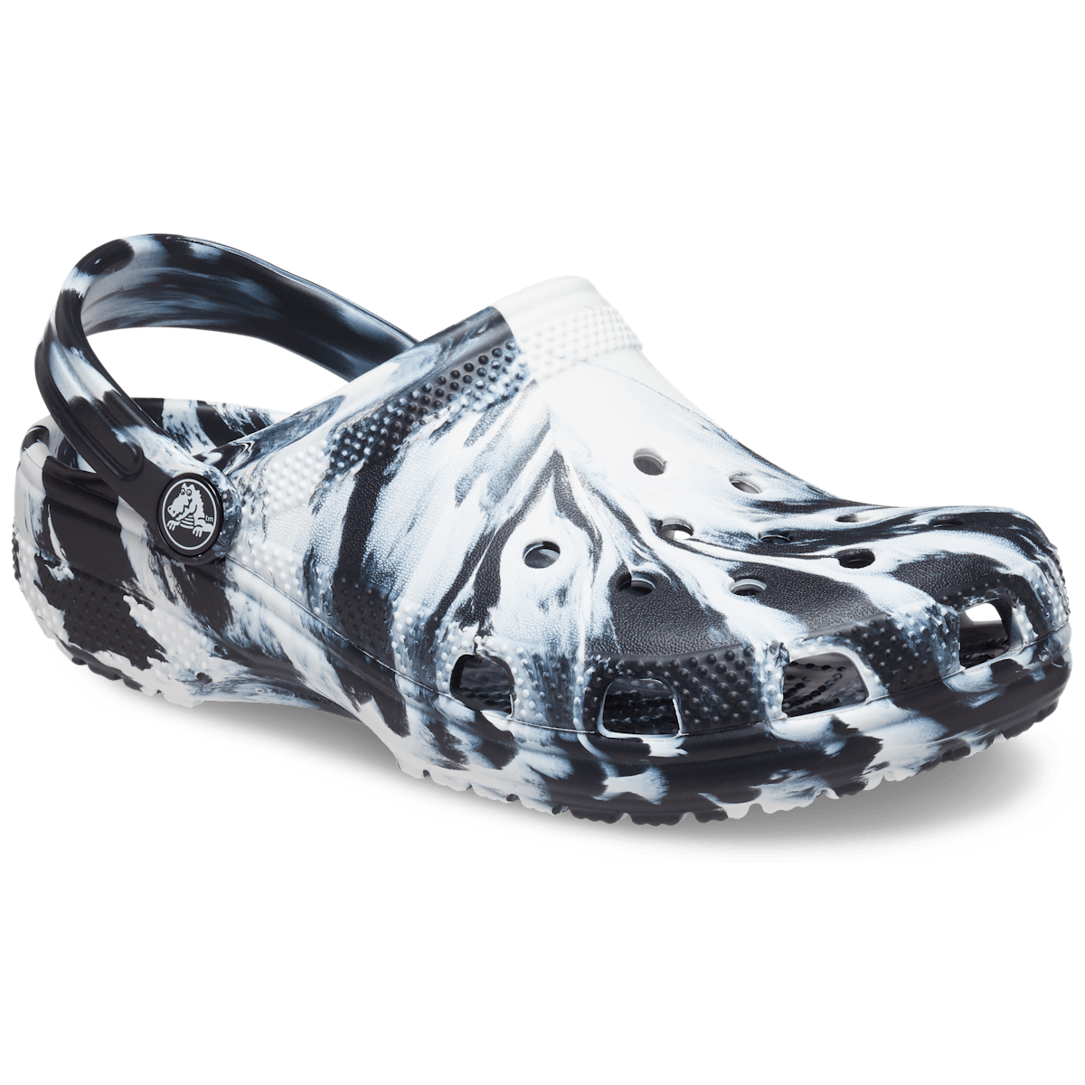 Kids' Classic Marbled Clog - Black / White
