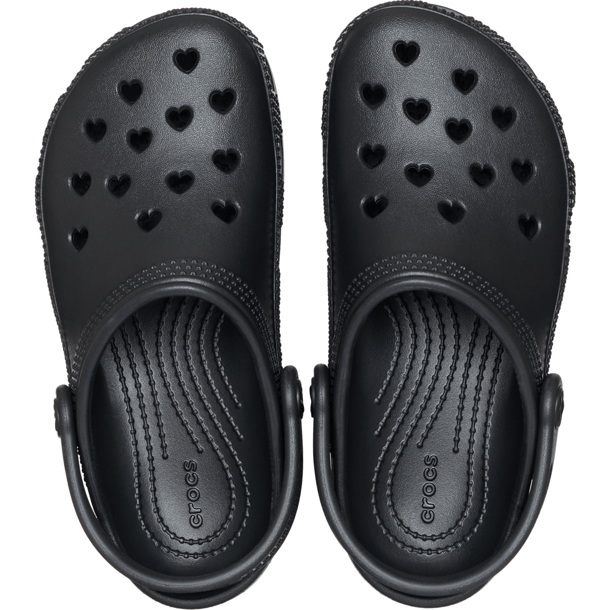 Kids' Classic Hearts Cut Out Clog - Black