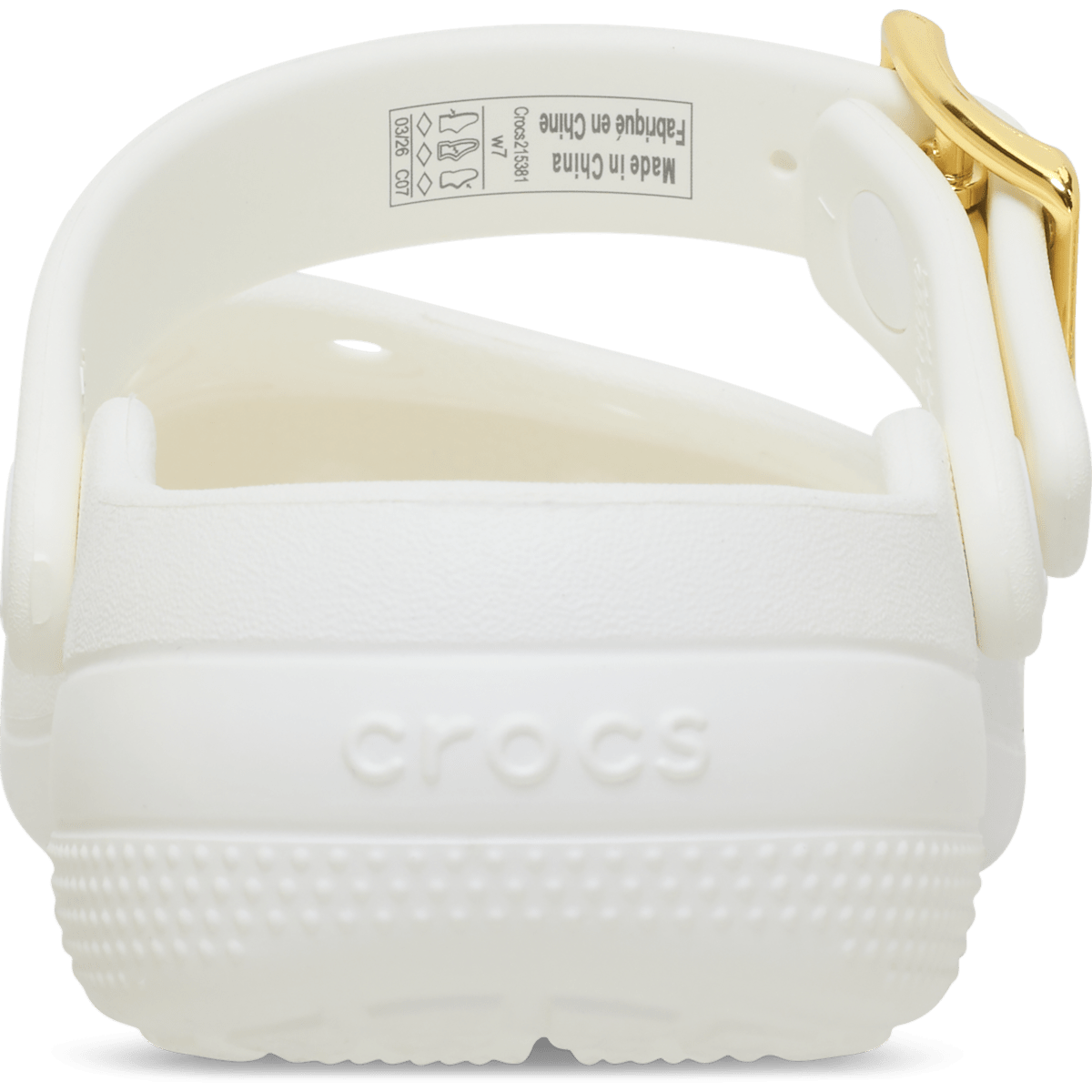 Classic Metallic Buckle Ballet - White / Gold