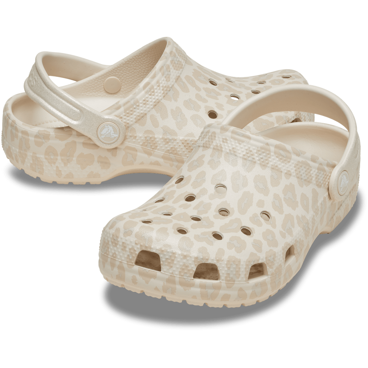 Kids' Classic Animal Glitter Clog - Almond Tint/Leopard