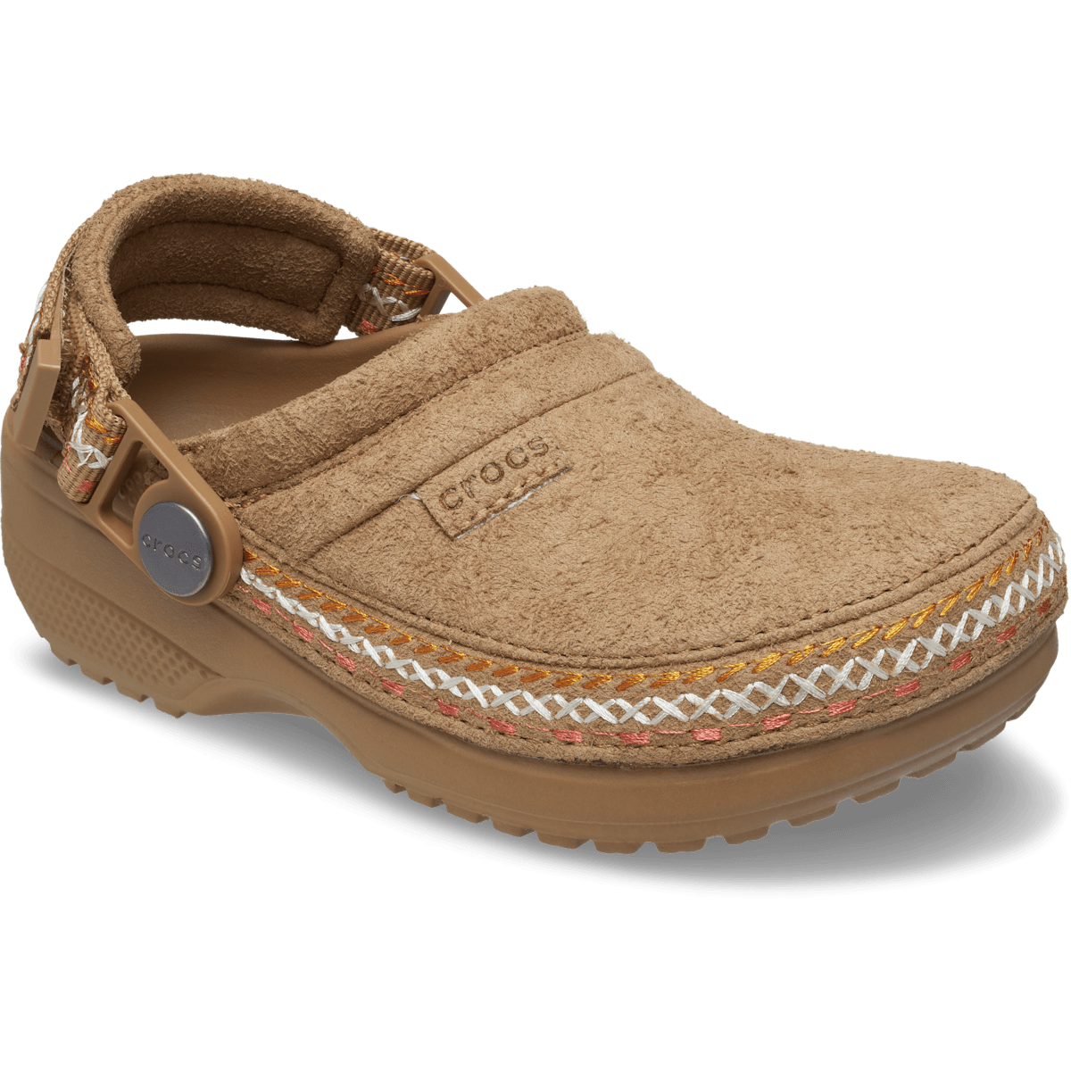 Kids' Crafted Vegan Suede Stitch Clog - Sepia