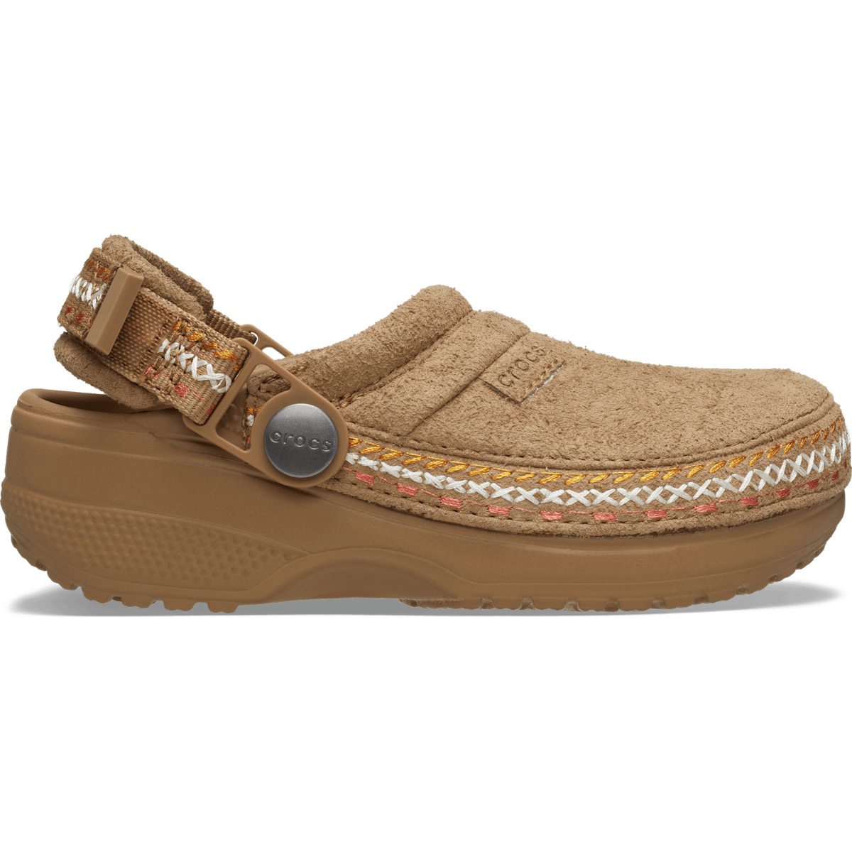 Kids' Crafted Vegan Suede Stitch Clog - Sepia