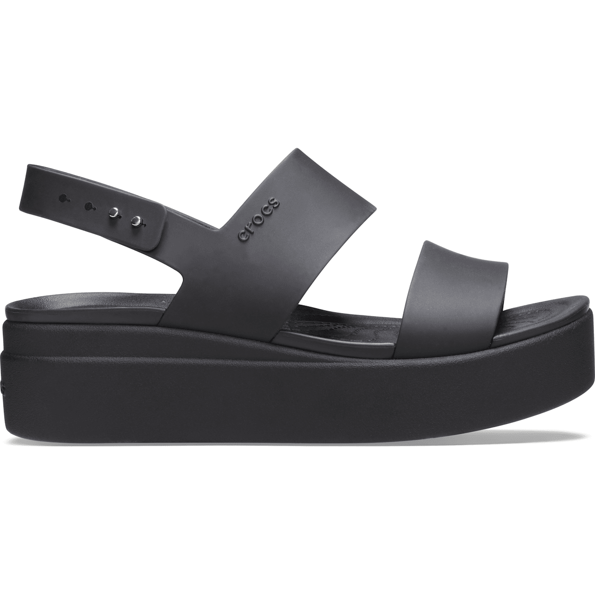 Brooklyn Low Wedge Sandal - Black / Black