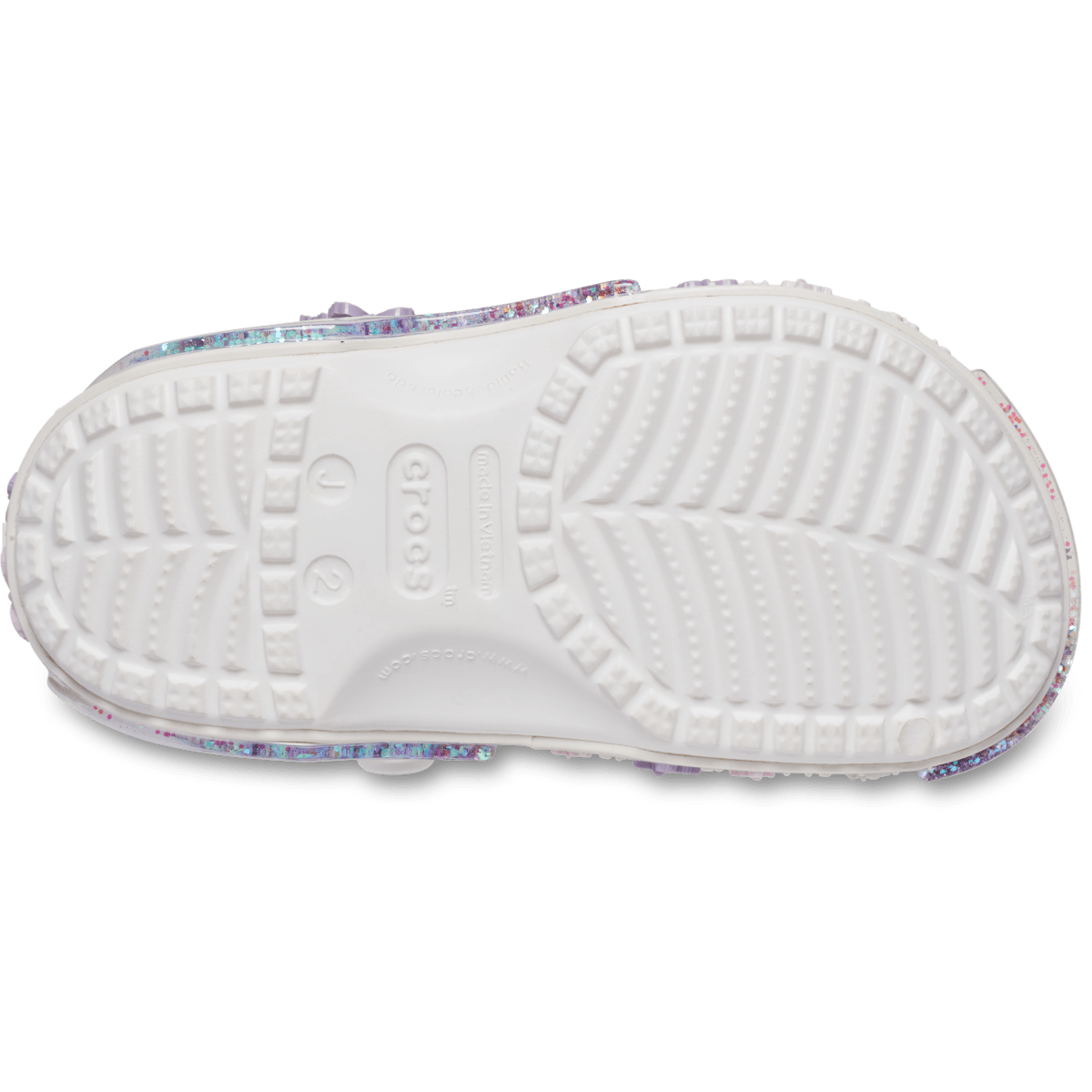 Kids' Classic Butterfly Sparkle Shaker Clog - White