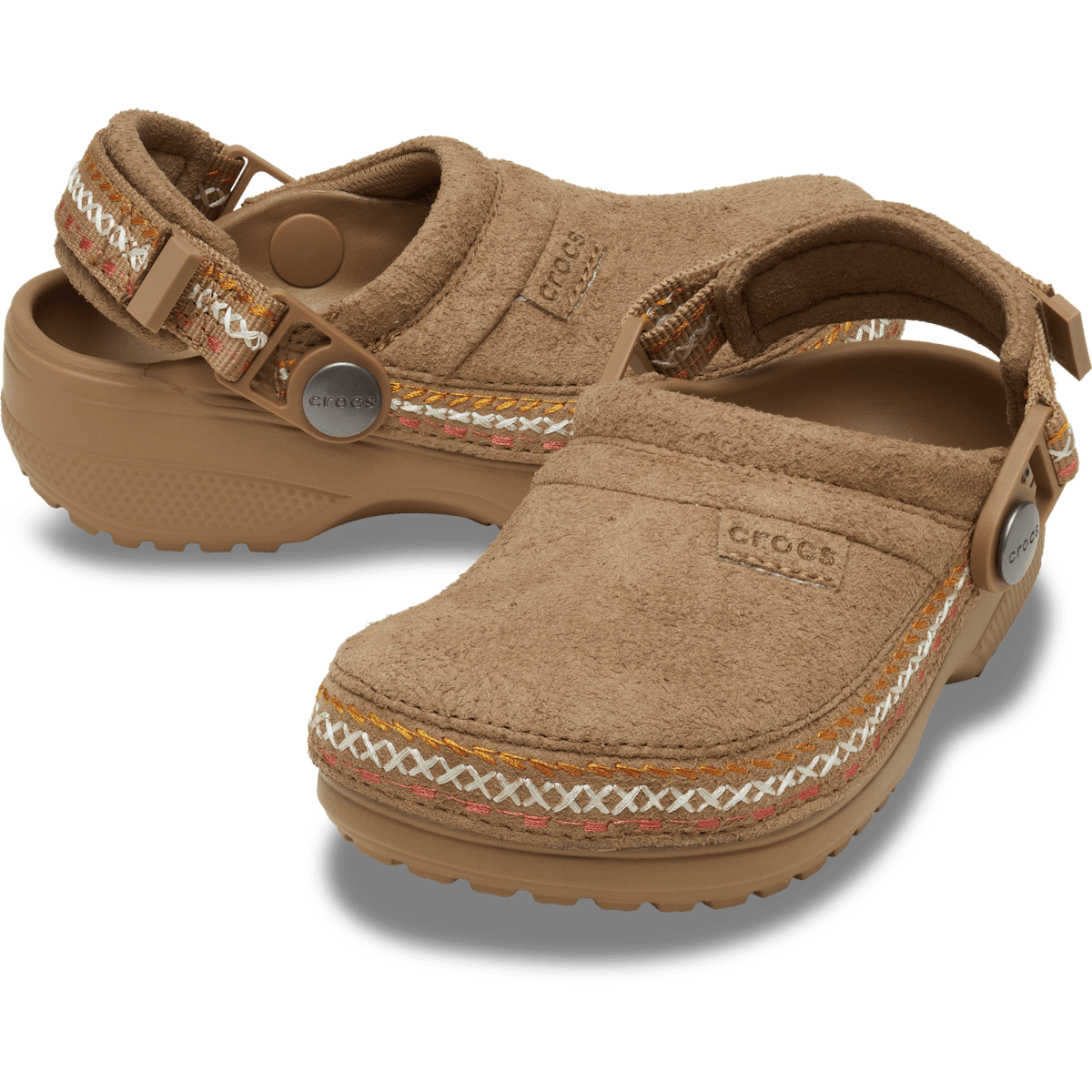 Kids' Crafted Vegan Suede Stitch Clog - Sepia