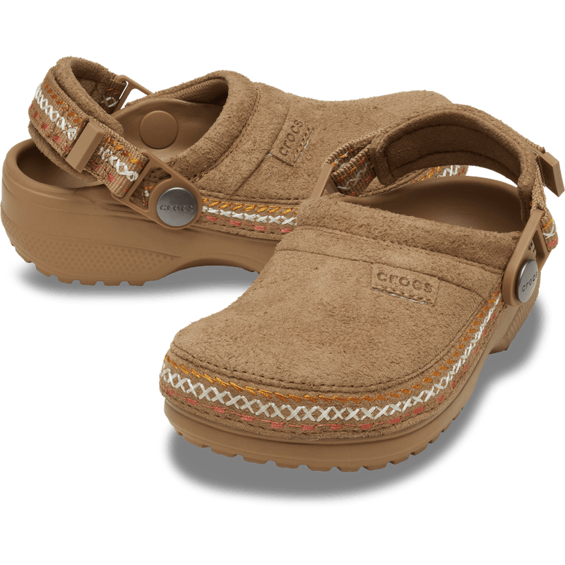 Kids' Crafted Vegan Suede Stitch Clog - Sepia