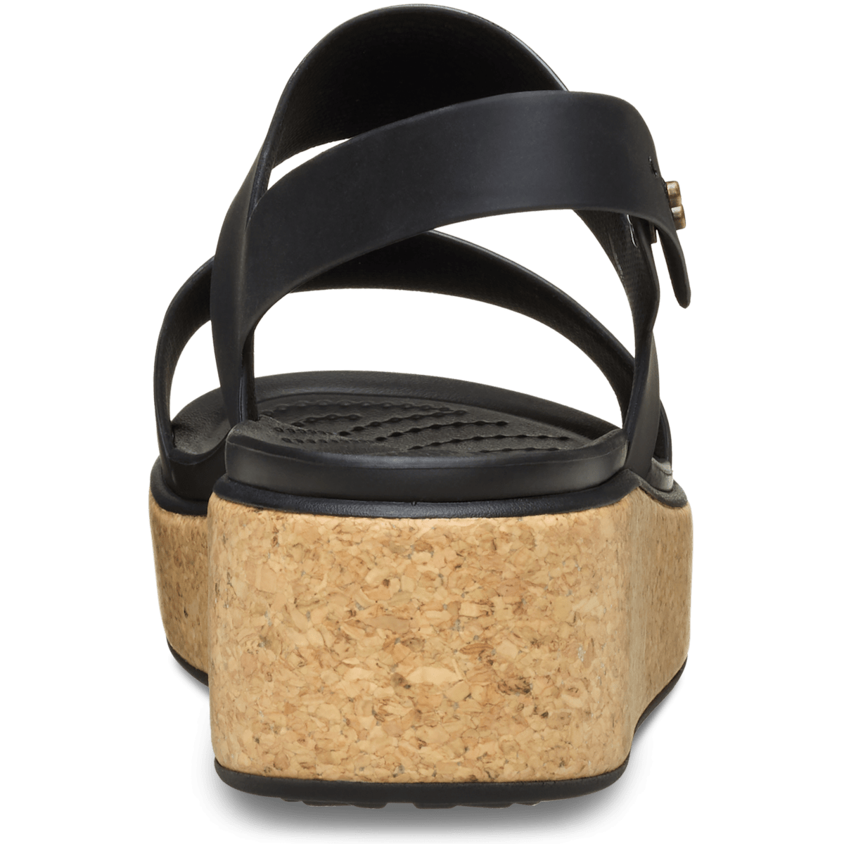 Brooklyn Low Wedge Cork Sandal - Black / Black