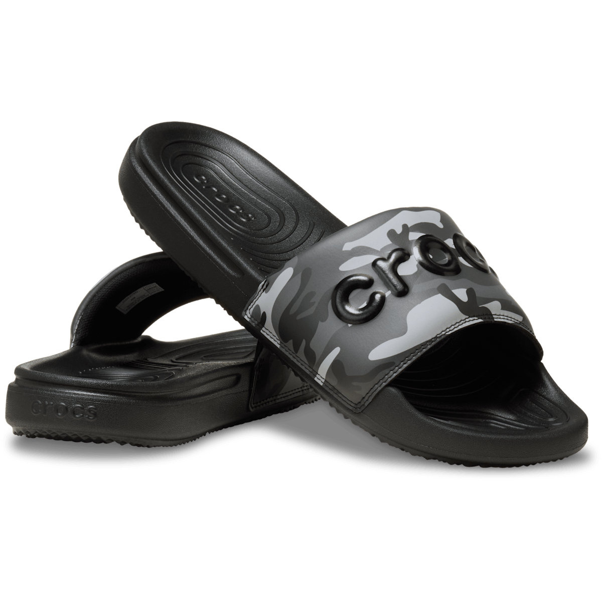 Men's Crocs All Day Camouflage Slide - Black / Grey