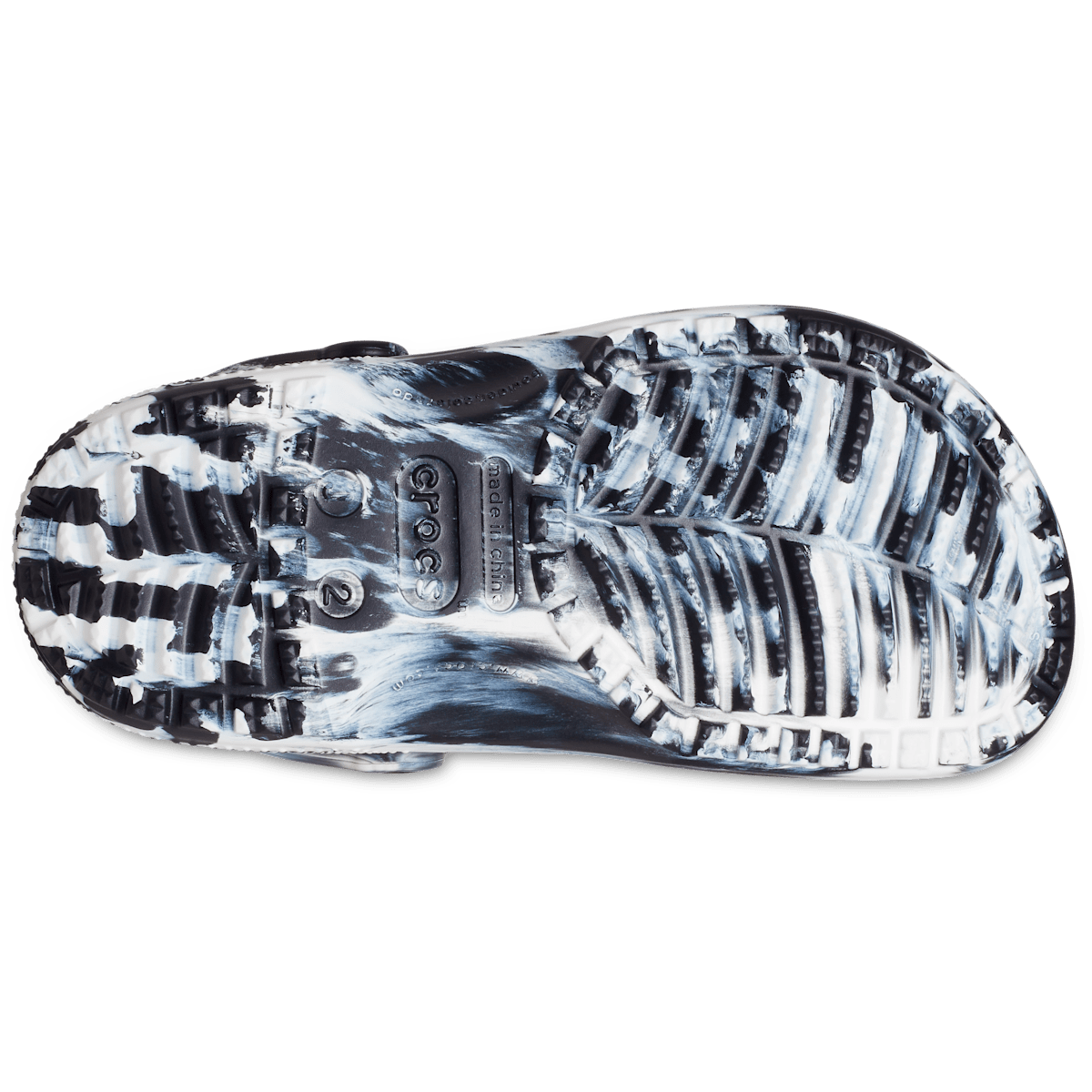 Kids' Classic Marbled Clog - Black / White