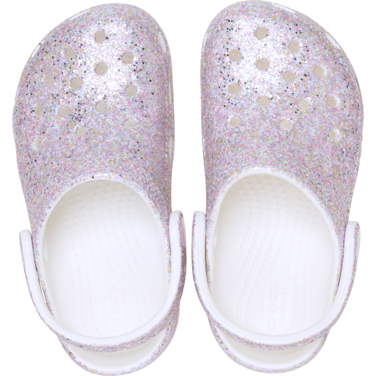 Toddler Classic Fantasy Glitter Clog - White