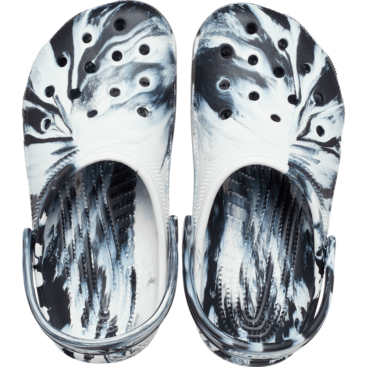 Kids' Classic Marbled Clog - Black / White