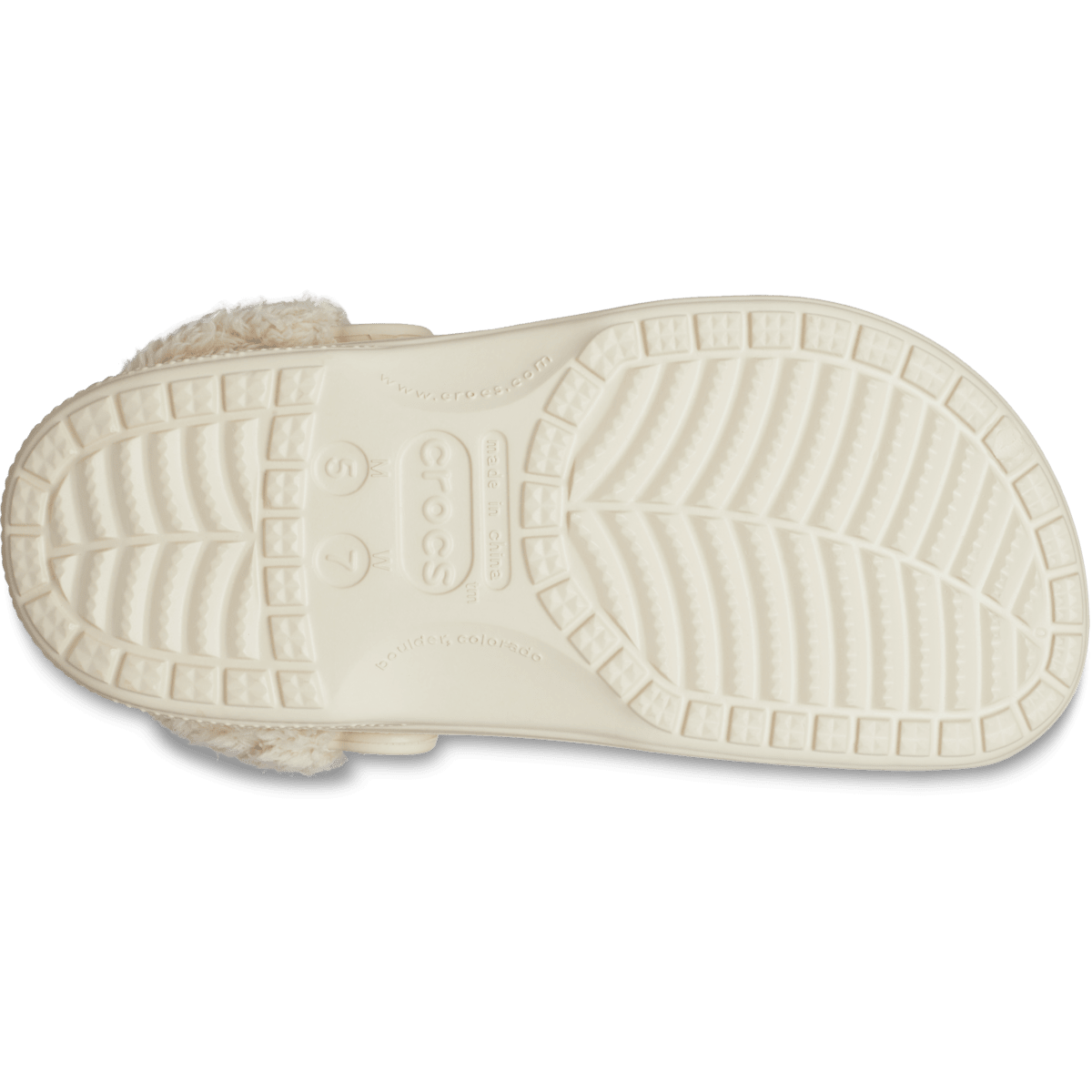 Baya Lined Fuzz-Strap Clog - Winter White